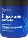Geronova Research Bio-forbedret Na R-Lipoic Acid pulver, 50g - 4 måneders forsyning - Stabilisert R Alpha Lipoic Acid pulver for fleksibel dosering - enkel blanding og forbedret absorpsjon Nerve støtte Supplement
