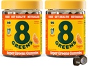 8Greens Daily Fiber Super Greens Gummies - Tangerine Flavor: Boost Immune System & Digestiv Helse med 8 ekte grønn - Non-GMO Formula, Chewables, 50 Vegan Gummies, Pakke med 2