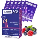 Glucose SOS Glucose Berry Medley Glucose pulver, naturlige dextrose pakker, raskabsorpsjon, umiddelbart oppløsninger, Ingen vann nødvendig, 6 saketter per eske