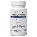 Superior Labs Acetyl L-karnitin 500 mg, høy potens alcar, ren ikke-GMO, null syntetiske tilsetningsmidler, maksimal absorpsjon, energi og fettmetabolisme, hjerne, nerve og cellular detox støtte, (200 Veg Caps)