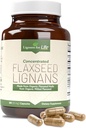 Lignar for livet Flaksfrø Lignaner for hunder og mennesker + SDG - Omega 3 fettsyrer, høy fiberantioksidanter - Forbedre skinnende Coat, Digestive & hjerte helse for hunder, 15 mg, 180 Flaksfrøkapsler, 1 pakke