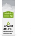 Unived Gel 100 - Vegan Energy Gel for Endurance Athlets Runners & Cyclists - 100kcal - Saltet Lime - Pakke med 6