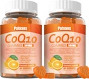 2 pakker 500MG CoQ10 Supplement Gummies, Omega-3, magnesium, vitamin B3, sink, ultra høy absorpsjon gir sunn støtte for hjerte, celleenergi og antioksidanter, 120Cts.