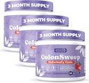 ColonSweep - Strawberry Flavored Probiotic Psyllium Husk Powder Colon Cleanser, 7,8 oz. Fiber Supplement Støtte for Gut Helse - Rensing for Bloating Relief & Detox- 30 Serveringer (Pack of 3)