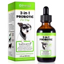 Probiotiske for hunder, Naturlig 3 i 1 Hundeprobiotiske dråper hjelper Relieve diarrea, støtter gut helse, kløende hud, allergier, immunitet, Digestive enzyme for hund Supplement, Bacon Flavor - 60 ml / 2 fl.oz
