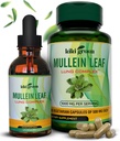 KIKI Green Mullein Capsules & Liquid Drops Bundle - Mullein Leaf Extract Kosttilskudd, 90 Kapsler + 2 fl oz - for respirasjon og immunitet støtte, bedre Lung funksjon, Lung Cleans & Relief