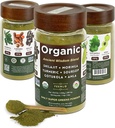 Organisk ikke-GMO Moringa, Shilajit, Turmerisk, Soursop, Gotukola og Amla Grønn Juice Blandepulver, 3-måneders Supply