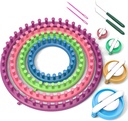 LEAEER Round Knitting Looms Sett Craft Kit Tool med Hook Needle og Pompom Maker