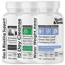 Ungdom & Tonic 3X Belly Bloating Pills for Puffiness, Vanndebloat, Mage, Gut & Colon rengjøring Detox ® med flytende aktivert Charcoal, kokosnøtt & Peppermynteolje, Senna Leaf & mer