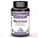 HERBOGANIC Cold Pressed Svart/Seed Oil Softgels Capsules - 90 greve - Blandet med andre urteprodukter-Supports generell helsevelse og immunitet (Black-Seed)