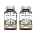 Amazing Formler Lecithin 1200 mg Softgels Supplement | Høy styrke | Ikke-GMO | Glutenfri (2 Pack, 240 Count)