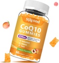 Sukkerfri CoQ10 Gummies, Plus Omega-3, vitamin B3 og sink, magnesium, 5X høy absorpsjon koenzym Q10 kosttilskudd, q10 Boost Cellular Energy, Potent Antioksidant & Hjerne, Peach Flavor, 60 Cts