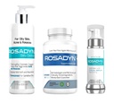 Rosacea behandlingsprodukter, sett med 3 | Redness Relief Supplement, Honning Gel Cleanser og CoQ10 Facial Serum av Rosadyn+