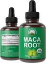Maca Root flytende dråper. USDA Organic Vegan Extract Supplement for kvinner og menn. Høy biotilgjengelighet kosttilskudd. Maca for energi, utholdenhet og Mood Support. Null sukker, Glutenfri, Ingen kapsler