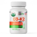LIVEGOOD organisk D3 K2 Supplement 2000 IU, Vegankapsler med MK-7, ren vitamin D3 med K2 for immunforsvar, og beinstøtte laget i USA Organic D3 K2 Formula (60 greve)