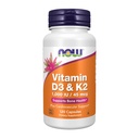 NU Kosttilskudd, vitamin D-3 & K-2, 1000 IE/45 mikrog,Plus kardiovaskulær støtte*, støtter beinhelse*, 120 veg Kapsler