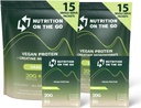 Ernæring på Go Vegan Protein pulver pakker med kreatin – 20g Planteproteiner + 5g Kreatin – Single-Serve Reise Protein pulver – Alt-naturlig, Glutenfri – Vanilla – (30-Pack)