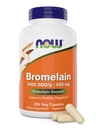 Nå Bromelain 500 mg, 200 Veg Kapsler - Naturlig Pineapple, Proteolytisk Enzyme Supplement, 2400 GDU