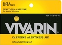 Vivarin, Kaffepiller, 200 mg koffein i hver tablett, trygt og effektivt hjelper deg å holde deg våken, årvåkenhetshjelp, energitilskudd, 16 tabletter - 5 pakke