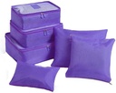 6 sett Pakking under sengeoppbevaring Cubes Containers Lav profil på bagasje Reisearrangører Housekepping Oppbevaring Cloth Oppbevaringsveske (Purple)