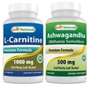 Beste Naturals L-karnitin 1000mg & Ashwagandha Extract 500mg