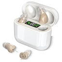 Høreapparater med langlastende ladedeksel, usynlige høreapparater for eldre med smart støyavbestilling, fullstendig i-kanal høreapparat enheter, enkel kontroll (beige)