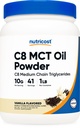 Nutricost C8 MCT olje pulver 1LB (16oz) Vanilla flavor - 95% C8 MCT olje pulver, Best for keto dietter, ikke-GMO, Glutenfri