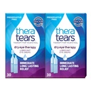 TheraTears Tørr Eye Therapy smørende øyedråper for tørre øyne, preservative gratis øyedråper, 30 enkeltbruks vikker (2 pakke)