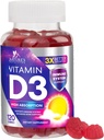 vitamin D3 Gummy 5000 IU (125mg) - Diett vitaminer D Supplement for kvinner og menn - Bein, tenner, muskel og immun helse støtte, høy styrke VIT D3 Naturens ikke-GMO & Glutenfri - 120 Gummies