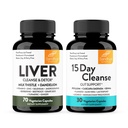 Sandhus Liver Rengjøring Detox støtte og 15 dagers Gut Cleanse støtte kosttilskudd for kvinner og menn