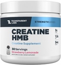 Transparent Labs Kreatin HMB - Kreatin Monohydrat pulver med HMB for muskelvekst, økt styrke, forbedret energiutgang, og forbedret atletisk ytelse - 30 Serveringer, Strawberry Lemonade