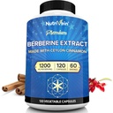 Nutrivein Premium Berberine HCL 1200 mg med ceylon kanel - 120 kapsler: høyabsorpsjon Berberin Supplement for Forsvar, Digestion, & Metabolisme
