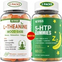NEVISS Sukker Gratis L-Theanine Calm Gummies 120 greve + sukker gratis 5-HTP Gummies 120 greve