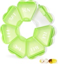 MOLN HYMY Stor ukentlig pille boks 7 dag, søte pille saken organisator 1 gang om dagen, blomsterpille container en gang daglig, pen medisin dispenser for vitamin / fish olje / medisinering/Supplements (grønn)