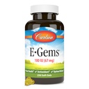 Carlson - E-Gems, 100 IU, Heart Health & Optimal Wellness, Antioksidant, 250 myke geler