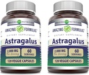 Amazing Formler Astragalus 2000 mg Per Serving Kapsler Supplement | Laget av ren Astragalus Membranaceus Plant Root Extract | Ikke-GMO | Glutenfri (120 greve | 2 pakke)