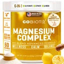 GoBiotix Magnesium Glycinate pulver – Cortisol Kosttilskudd for kvinner og menn – høy absorpsjon Magnesium Complex Calm Supplement med Citrat, Malate – Sukkerfri – 420 mg, 60 Serveringer - Honning Citrus