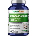 NusaPure Bacopa Leaf Monnieri Ekstrakt 20 000 mg 180 tabletter (Ekstract 20:1, Ikke-GMO, Glutenfri)