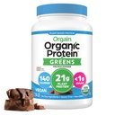 Orgain Organic Vegansk Protein pulver + Grønn, Kremete Sjokolade Fudge - 21g Plant Basert Protein, Glutenfri, Dairy & Laktose Gratis, Soya Gratis, Ingen Sukker Lagt, Jern og Prebiotika for Gut Helse - 1.94lb