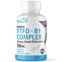 Naturens Fusjoner TTFD Thiamin B1 Supplement - 100 mg 60 Serveringer - med 8 mg Magnesium - Ingen giftige fyllstoffer - TTFD Thiamin Tetrahydrofuryl Disulfide - tredjeparts Lab Testet - Nutri Supplements