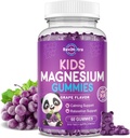 Magnesium Gummies for barn, sukkerfri Magnesium Citrat Gummies, Flott Tasting Rolig Magnesium Gummies for voksne og barn, Støtte søvn, Bein & Muskel Helse, Nerve Avslapping, 60 Grape Gummies