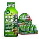 Vitamin energi fokus + ekstra styrke energi Shot Grape 12 Pack, 260 mg naturlig koffein, B-vitaminer, CoQ10, Aminosyrer, fokus, produktivitet og klarhet, null sukker, glutenfri, 1,93 fl oz