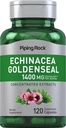 Piping Rock Echinacea Goldenseal Capsules | 1400 mg | 120 vegetariske kapsler | Ikke-GMO, Glutenfri Supplement