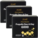 (Pack of 3) Hi Well Premium Propolis One-A-Day 6000 Flavonoid 120 mg 120 Capsules