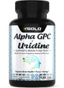 Alpha Gpc + Uridin 900mg – kraftig nootropisk for å øke fokus, minne, energi, humør og kognitiv ytelse – 120 vegetariske kapsler