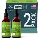 E2H Klorofyll flytende dråper - naturlig energiforsterker, immunsystemstøtte og intern deodorant - Peppermynteflavor - (2 flasker)