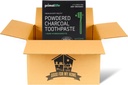 Aktivert Charcoal Primal Life Organics 1 oz tannpulver: Organic Vegan Blend, Kaolin & Bentonitt Clay, essensielle oljer - Svart Spearmint for 200 + børster. GFMH Box Inkludert.