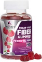 Prebiotiske Fiber Gummies 4g - Sugar Gratis Gummy Fiber Supplement for voksens Digestive Helse og regelmessighet Support - Naturlig bringebær Flavor, Plant Basert Blande, Ikke-GMO & Glutenfri - 60 Gummies