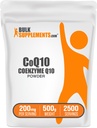 BulkSupplements.com Coenzym Q10 pulver - Coenzym Q10 200mg Supplement, ernæringsmessig Supplement - Glutenfri, 200 mg per servering, 500g (1,1 lbs) (Pack of 1)