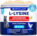 L-Lysine for katter - Lysine pulver Supplement - 900mg / reservasjon - Immun støtte for katter og katter - Sneezing, Runny Nese, Squinting, Vannige øyne, kalde, øyefunksjon, pustende helse - med Taurine